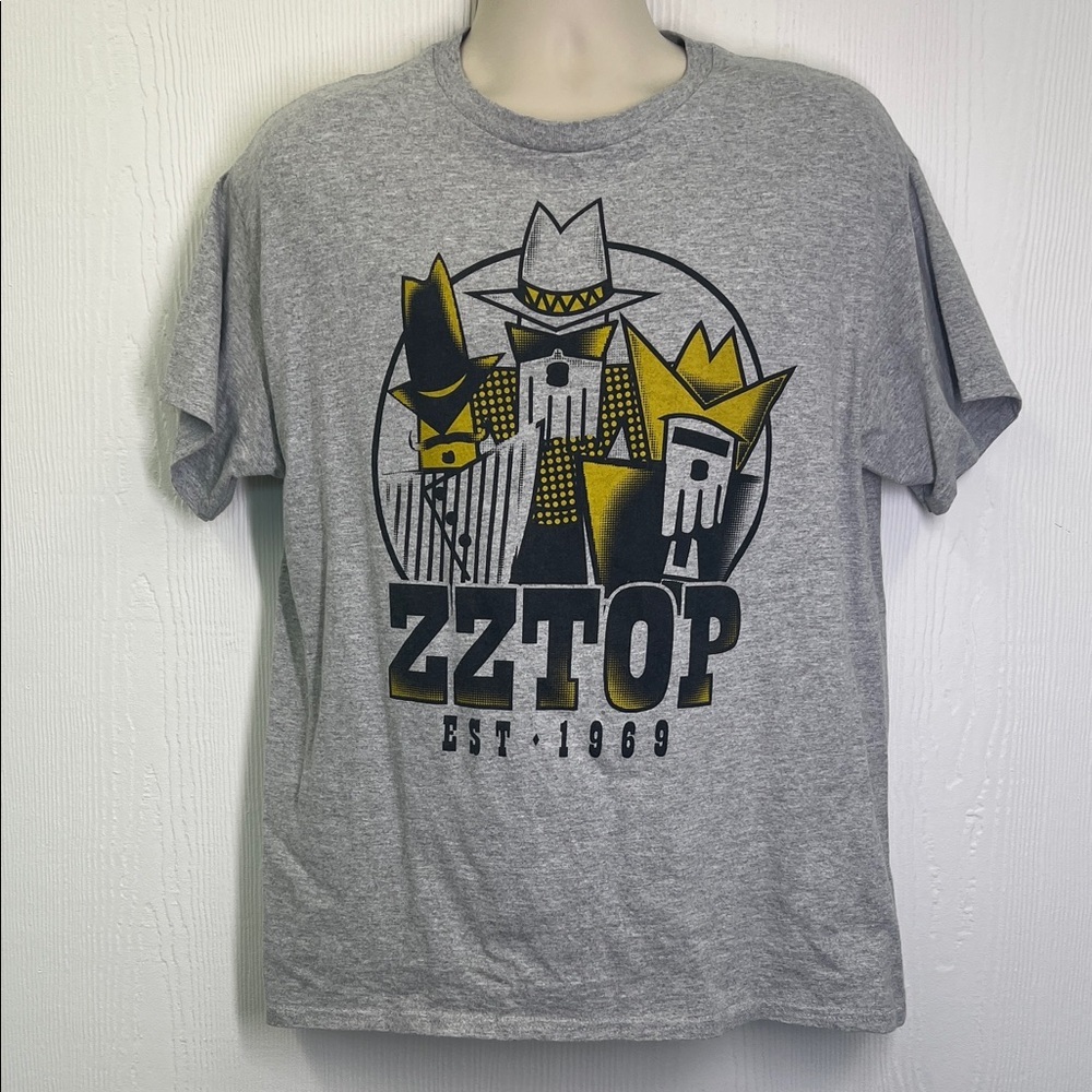 Gildan - ZZ Top Fun Graphic Concert Tour Grey Short SleeveT Short Size Large